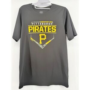 MLB‎ Pittsburgh Pirates T-Shirt Youth L 14/16 Gray Short Sleeve GEN2 Performance